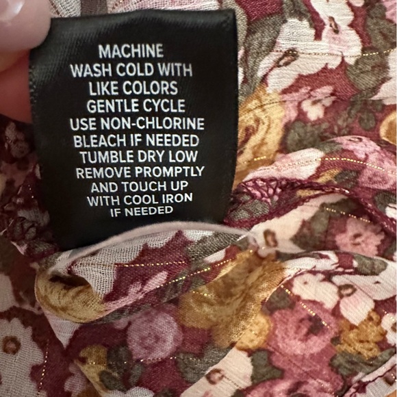 Torrid Floral Crinkle Chiffon Smocked Blouson Long Sleeve Blouse Size 0 (k11) - Picture 10 of 12